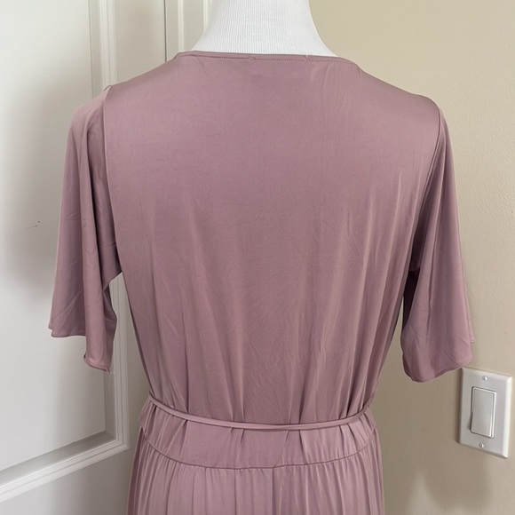 Anthropologie Twobirds Bridesmaid V Neck Maeve Flowy Maxi Wrap Dress Medium - Picture 7 of 9